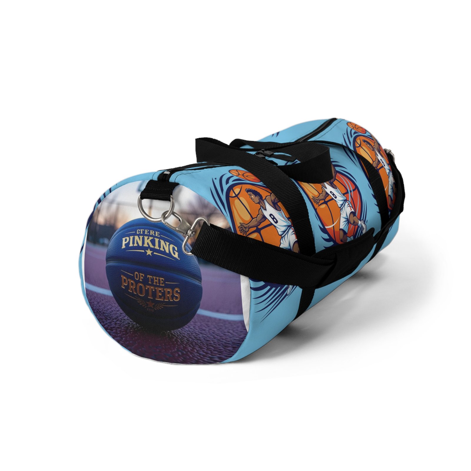 Basketball Duffel Bag - Sporty Gym Carryall for Athletes, Basketball Fans, Travel, Workout, Gift for Sports Enthusiasts - Image 3