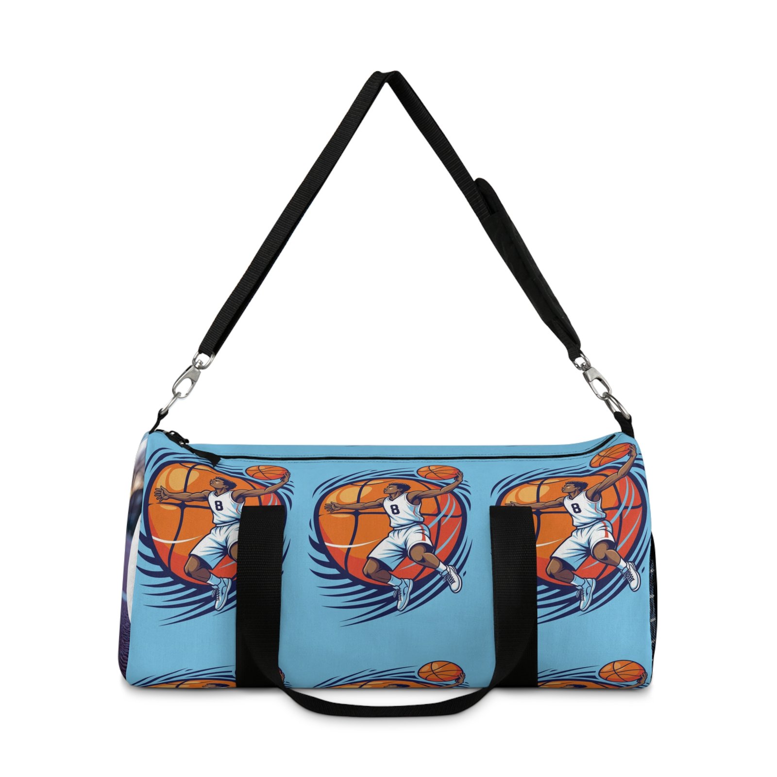 Basketball Duffel Bag - Sporty Gym Carryall for Athletes, Basketball Fans, Travel, Workout, Gift for Sports Enthusiasts - Image 2