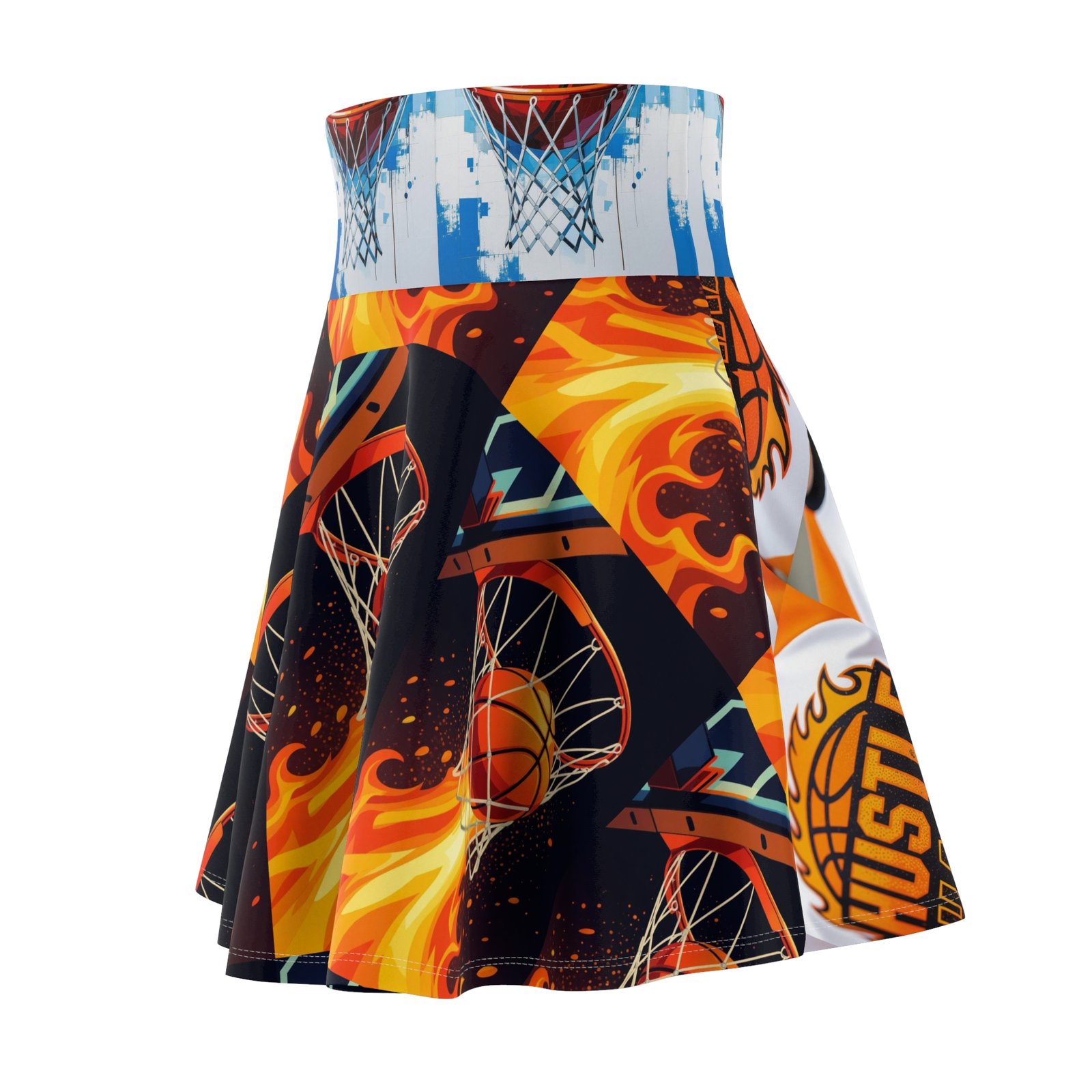 Basketball Flames Skater Skirt | Athletic Fashion, Game Day Outfit, Sportswear, Trendy Skirt, Hustle Hard Inspired - Image 3