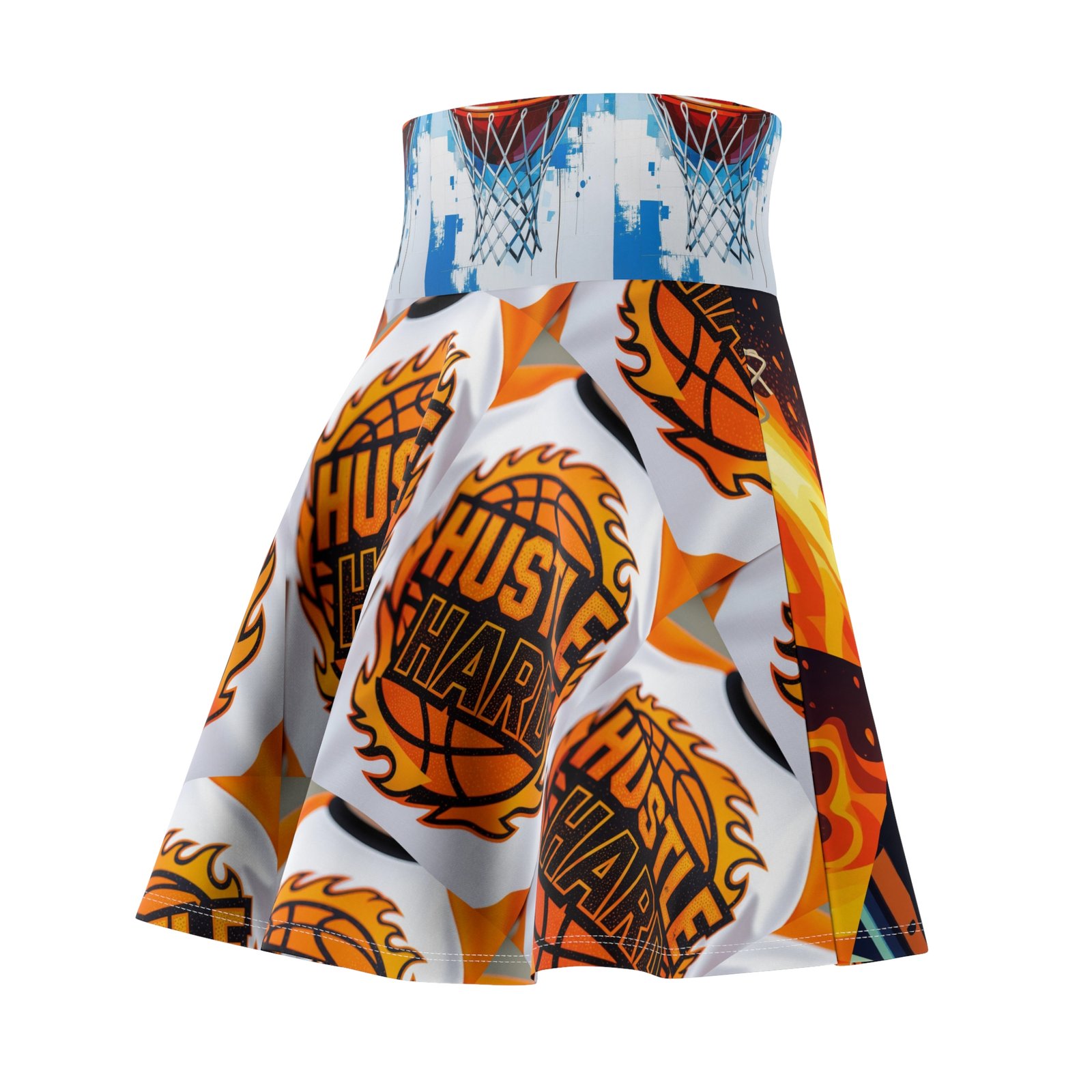 Basketball Flames Skater Skirt | Athletic Fashion, Game Day Outfit, Sportswear, Trendy Skirt, Hustle Hard Inspired - Image 4