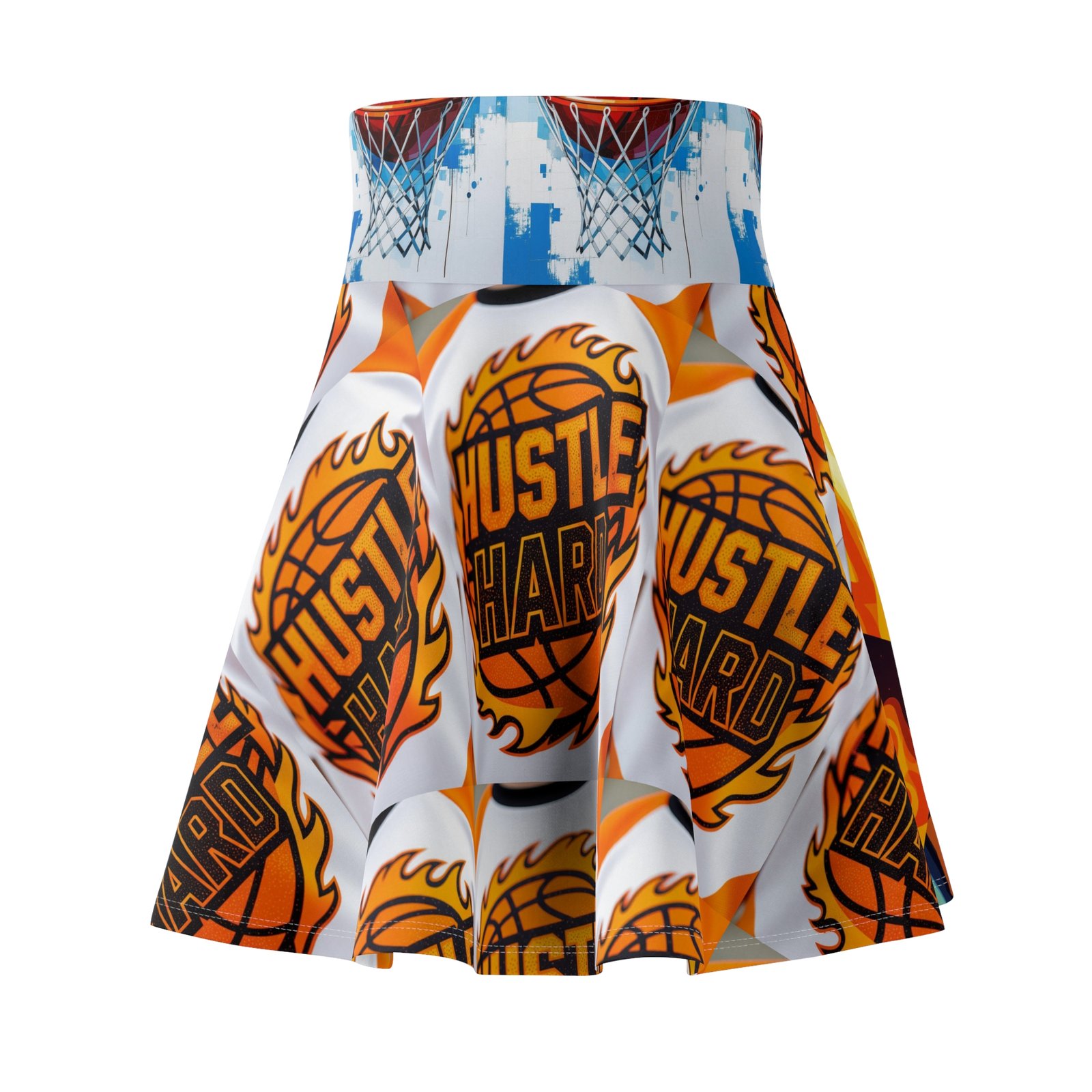 Basketball Flames Skater Skirt | Athletic Fashion, Game Day Outfit, Sportswear, Trendy Skirt, Hustle Hard Inspired - Image 2