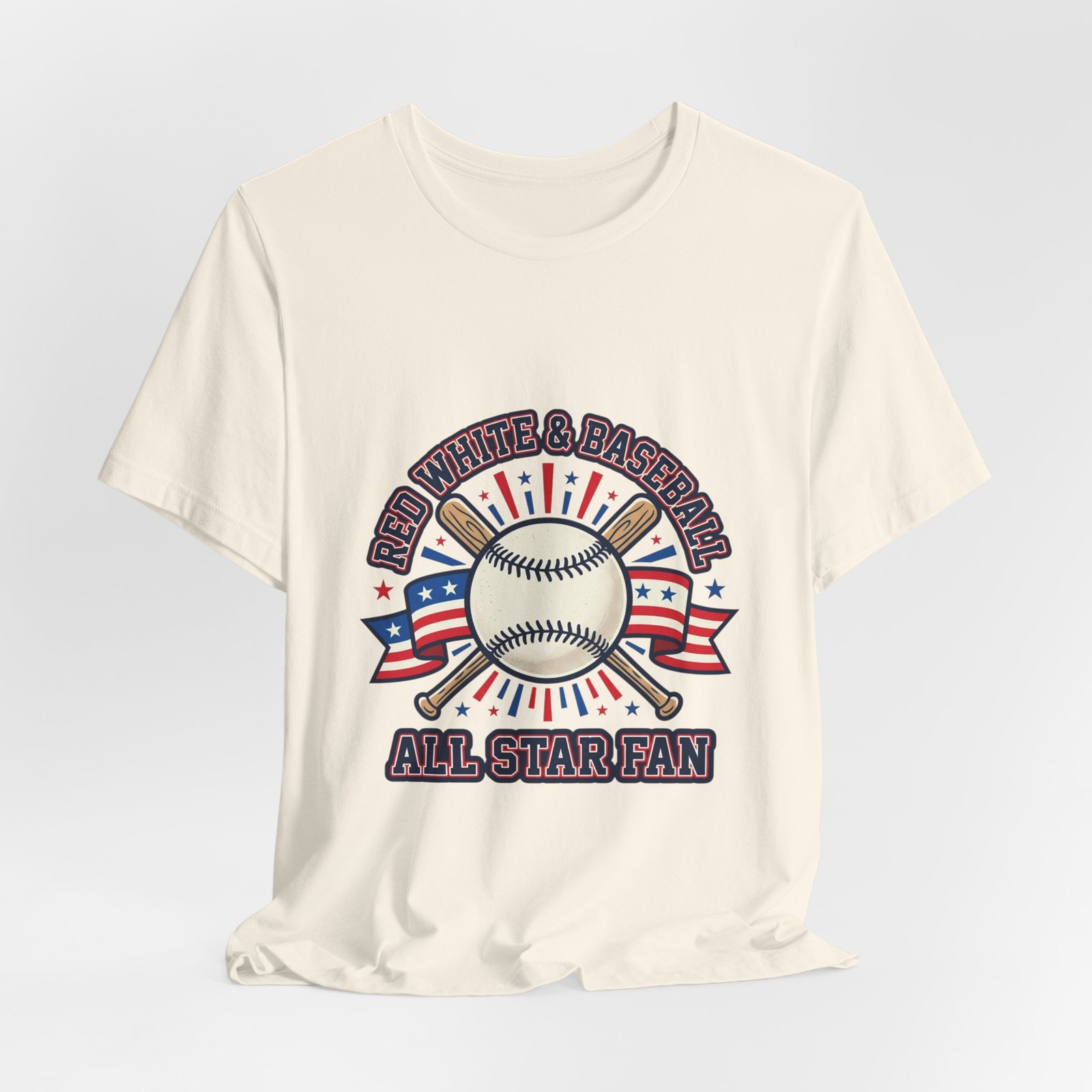 All Star Fan Baseball Tee | Patriotic Baseball Graphic, Red White Blue Shirt - Image 12