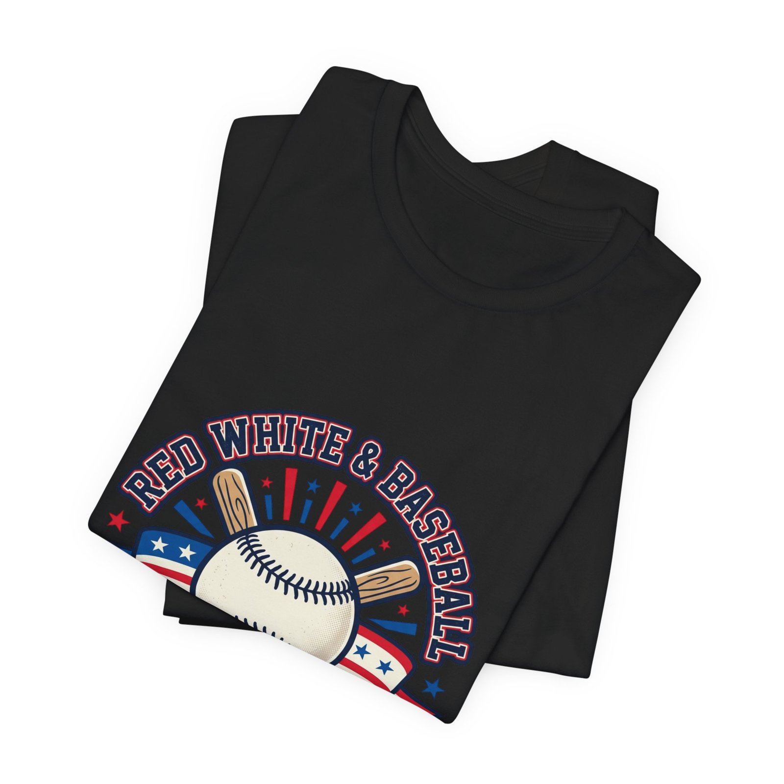 All Star Fan Baseball Tee | Patriotic Baseball Graphic, Red White Blue Shirt - Image 7