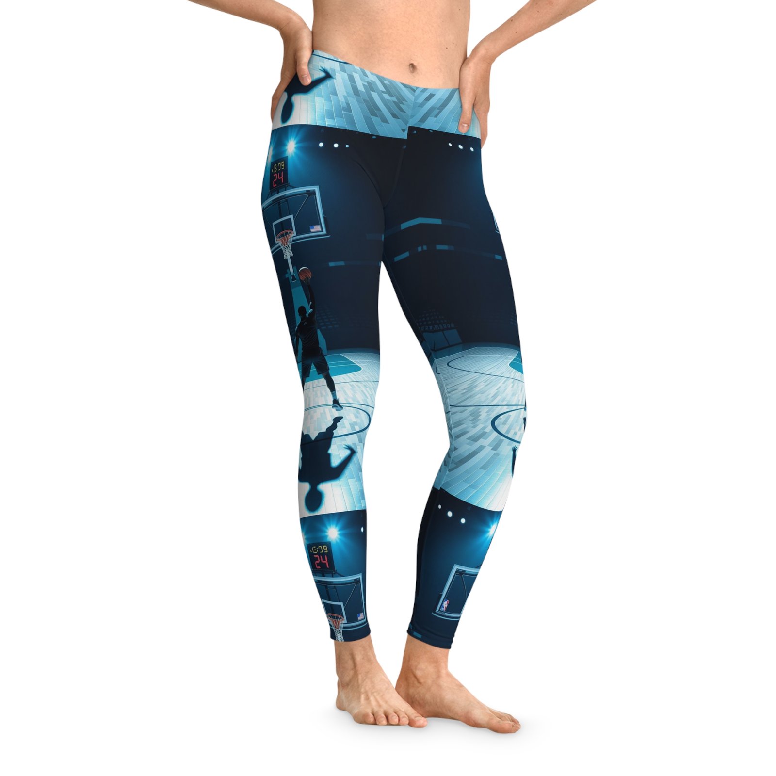 Basketball Print Leggings, Activewear, Sports Leggings, Gifts for Athletes, Gym Fashion, Casual Wear - Image 3