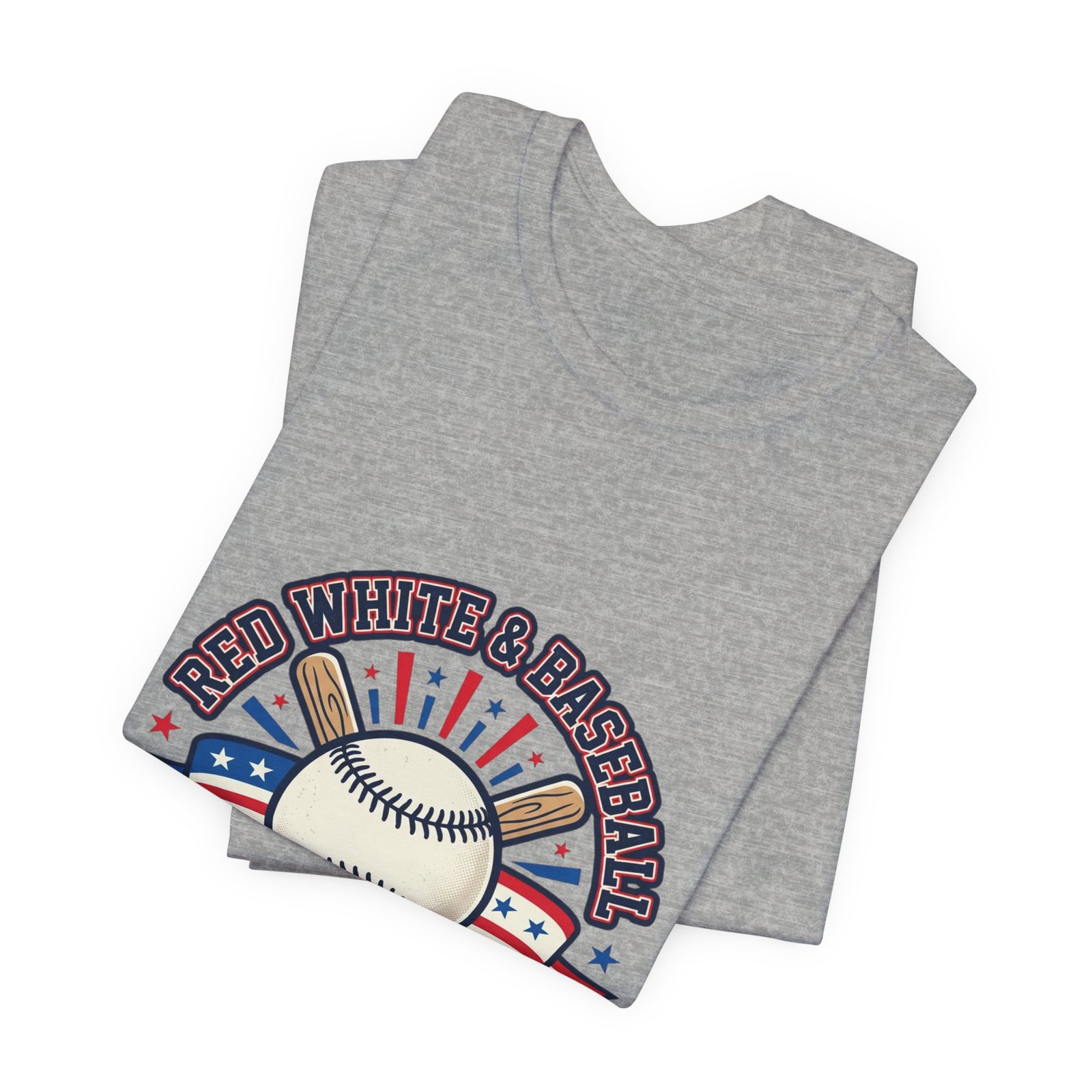 All Star Fan Baseball Tee | Patriotic Baseball Graphic, Red White Blue Shirt - Image 15