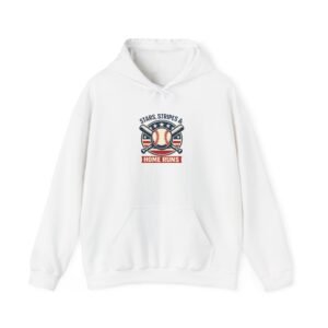 Stars & Stripes Home Runs Hoodie | patriotic baseball graphic, vintage ballpark aesthetic
