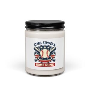 Stars Stripes Home Runs Candle | Patriotic Baseball Candle, Vintage Ballpark Aesthetic