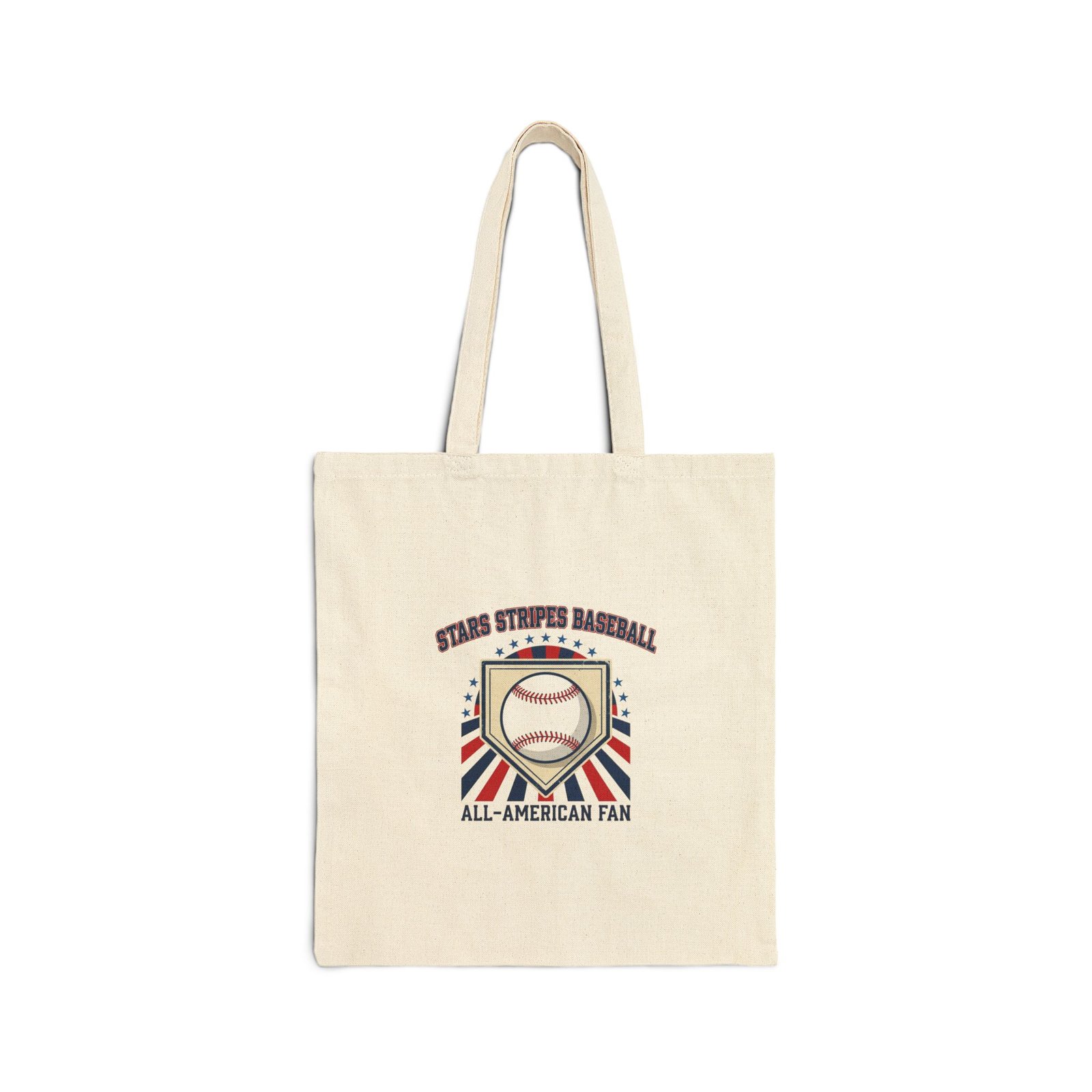 All‑American Baseball Graphic Tote, patriotic baseball fan, vintage ballpark aesthetic