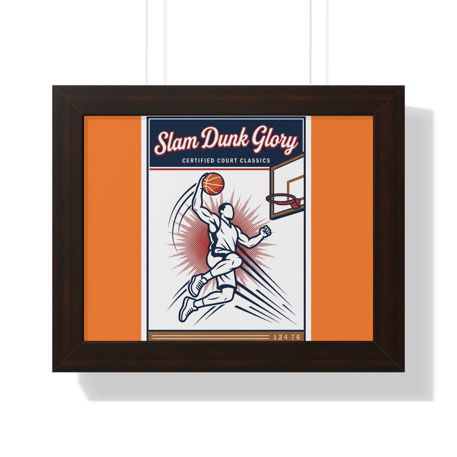 Slam Dunk Glory Horizontal Poster — 'Game On' Vintage Basketball Print - Image 4