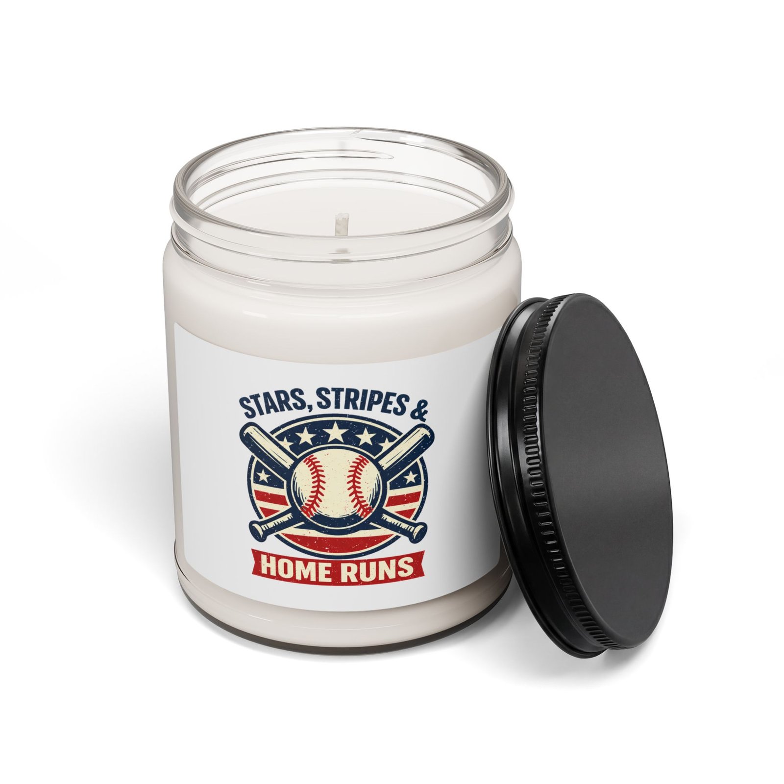 Stars Stripes Home Runs Candle | Patriotic Baseball Candle, Vintage Ballpark Aesthetic - Image 18