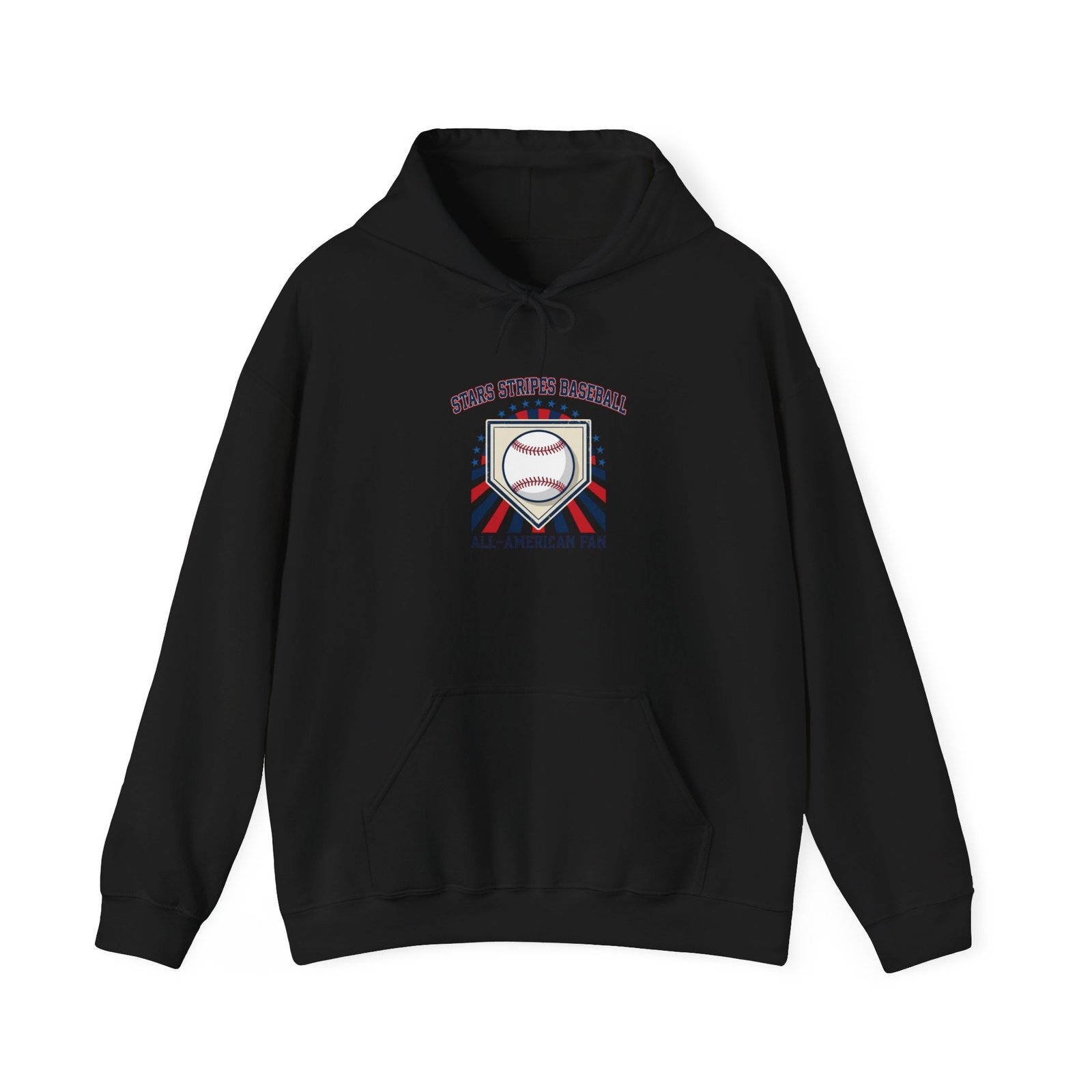 All American Baseball Crest Hoodie | patriotic baseball graphic, vintage ballpark aesthetic - Image 5