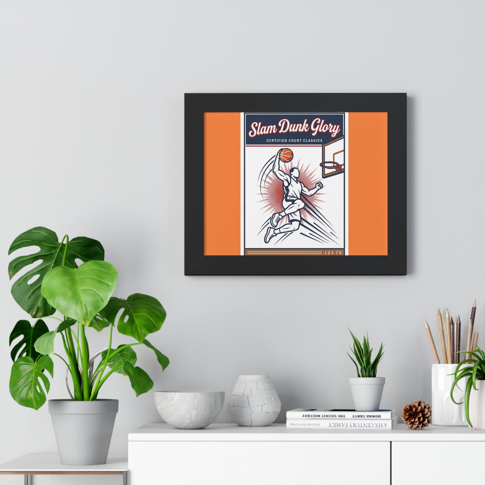 Slam Dunk Glory Horizontal Poster — 'Game On' Vintage Basketball Print - Image 2