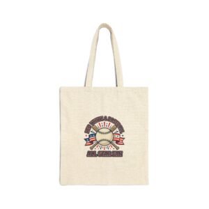 Patriotic Baseball Graphic Tote | Vintage Red White Blue Ballpark Aesthetic