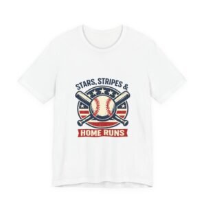 Stars Stripes & Home Runs Baseball Tee | Patriotic Baseball Graphic