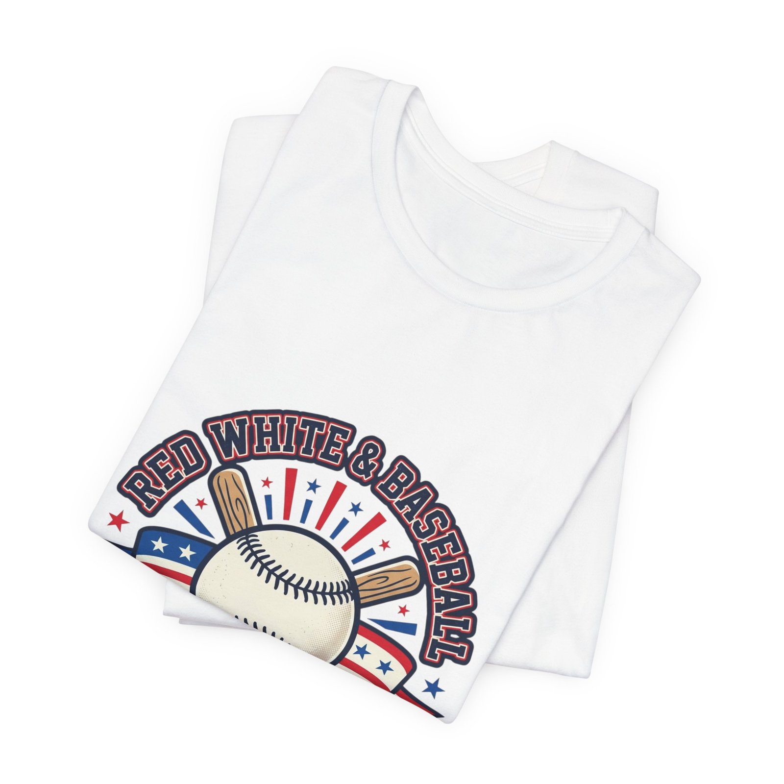 All Star Fan Baseball Tee | Patriotic Baseball Graphic, Red White Blue Shirt - Image 3