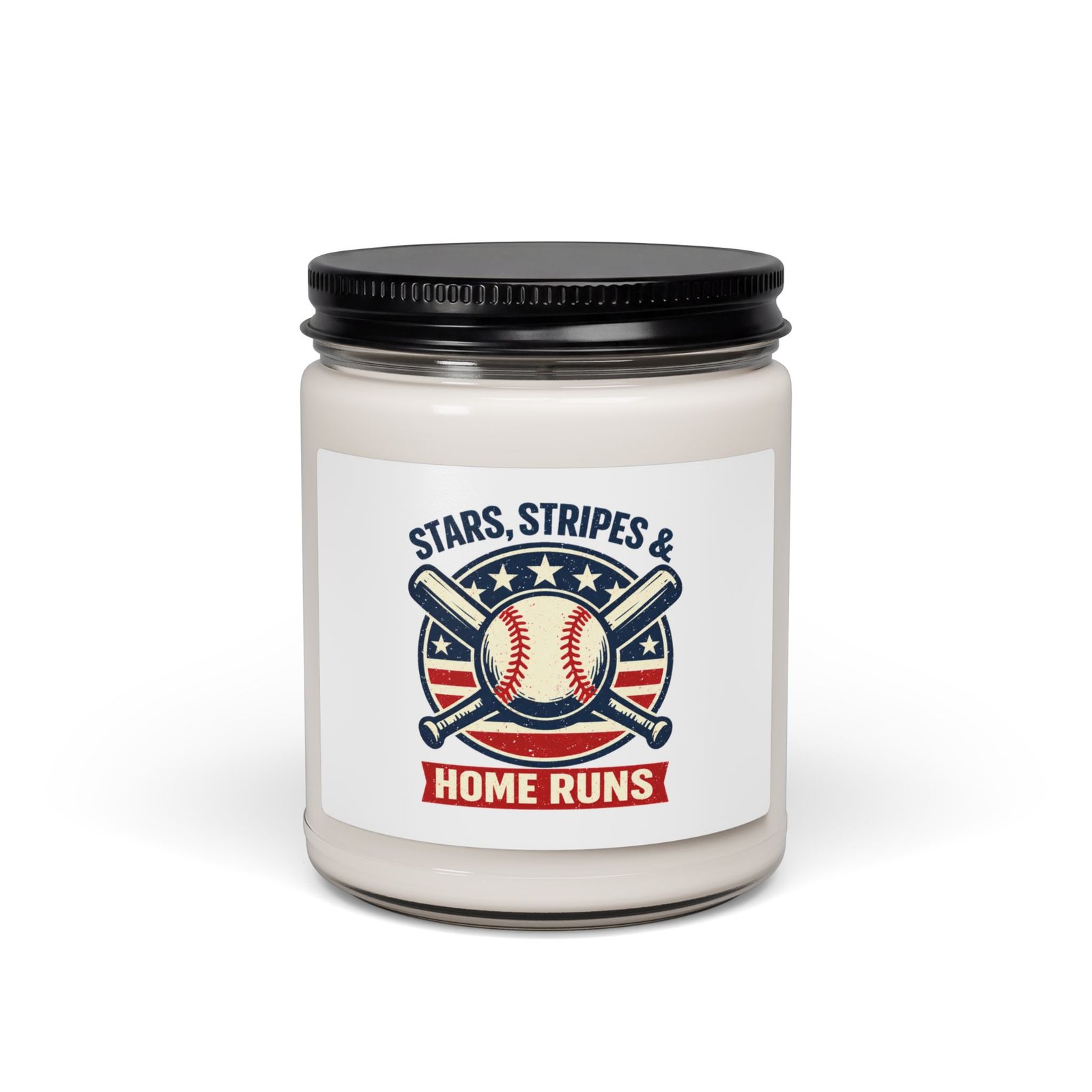 Stars Stripes Home Runs Candle | Patriotic Baseball Candle, Vintage Ballpark Aesthetic - Image 21