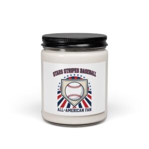 Stars Stripes Baseball Candle | All-American, Red White Blue, Ballpark Aesthetic