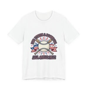 All Star Fan Baseball Tee | Patriotic Baseball Graphic, Red White Blue Shirt