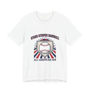 Stars Stripes Baseball Tee | Patriotic Baseball Graphic, Vintage Red White Blue