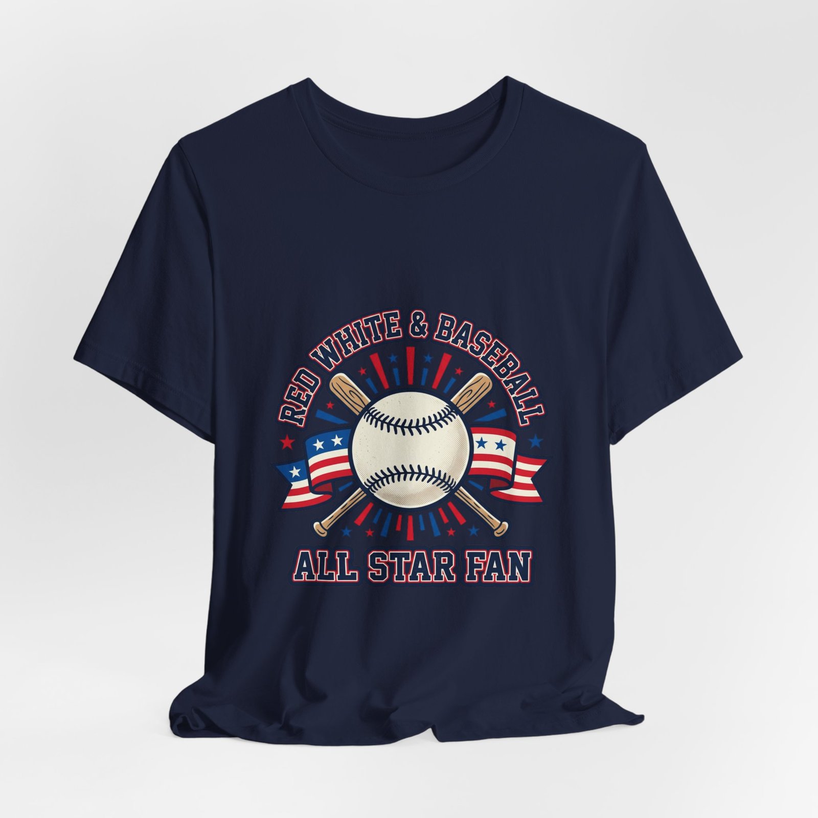 All Star Fan Baseball Tee | Patriotic Baseball Graphic, Red White Blue Shirt - Image 20