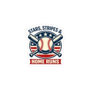 Stars, Stripes & Home Runs Sticker | Patriotic Baseball Fan Decal