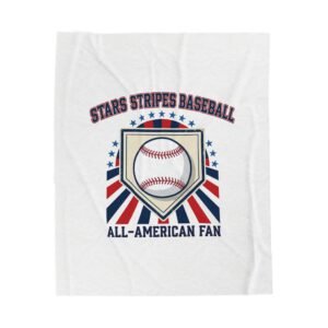 All-American Baseball Stars Stripes Blanket | Patriotic Ballpark Aesthetic