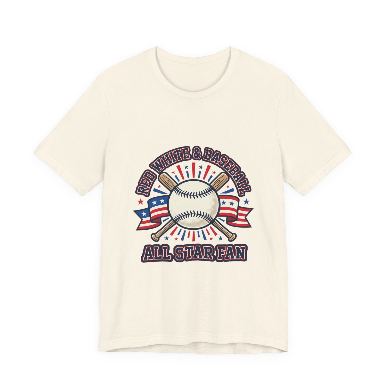 All Star Fan Baseball Tee | Patriotic Baseball Graphic, Red White Blue Shirt - Image 9