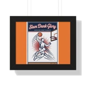 Slam Dunk Glory Horizontal Poster — 'Game On' Vintage Basketball Print