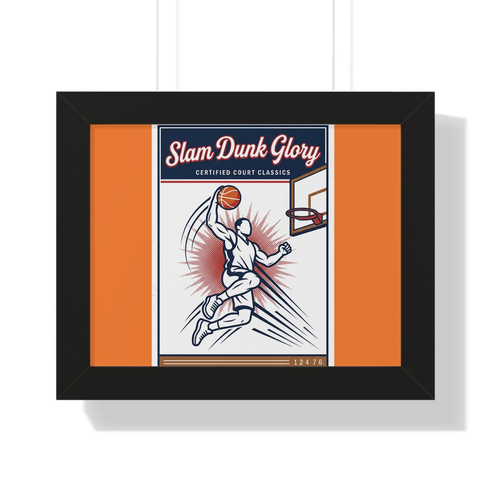 Slam Dunk Glory Horizontal Poster — 'Game On' Vintage Basketball Print