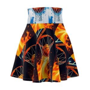 Basketball Flames Skater Skirt | Athletic Fashion, Game Day Outfit, Sportswear, Trendy Skirt, Hustle Hard Inspired